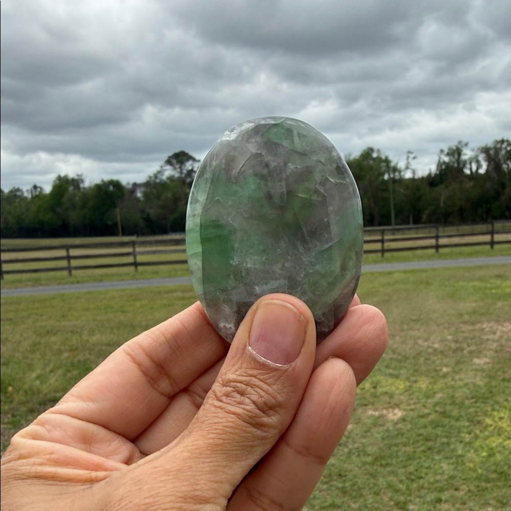 Fluorite Polished Stone Palm Palmstone